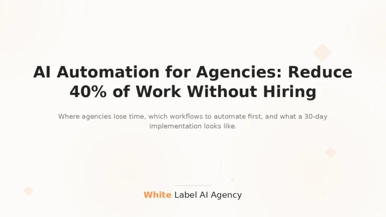 AI Automation for Agencies: How to Reduce 40% of Work Without Hiring